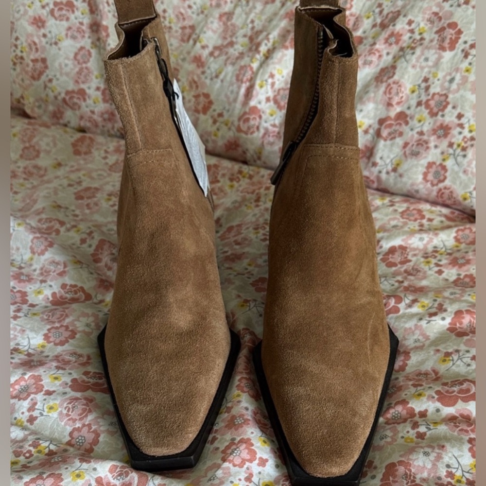 Mango Tan Suede Ankle Boots size 38